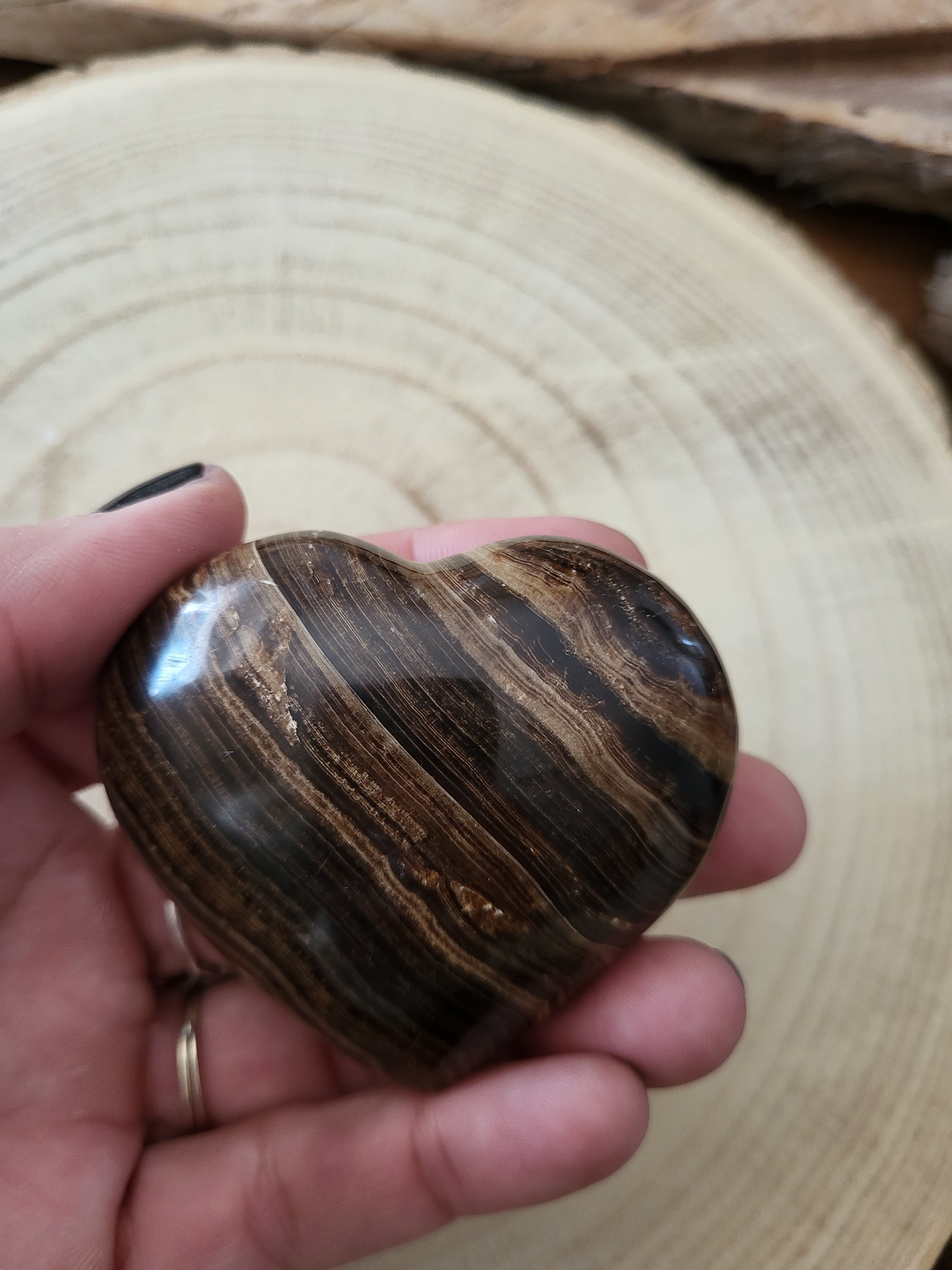 Corazón de Calcita Chocolate