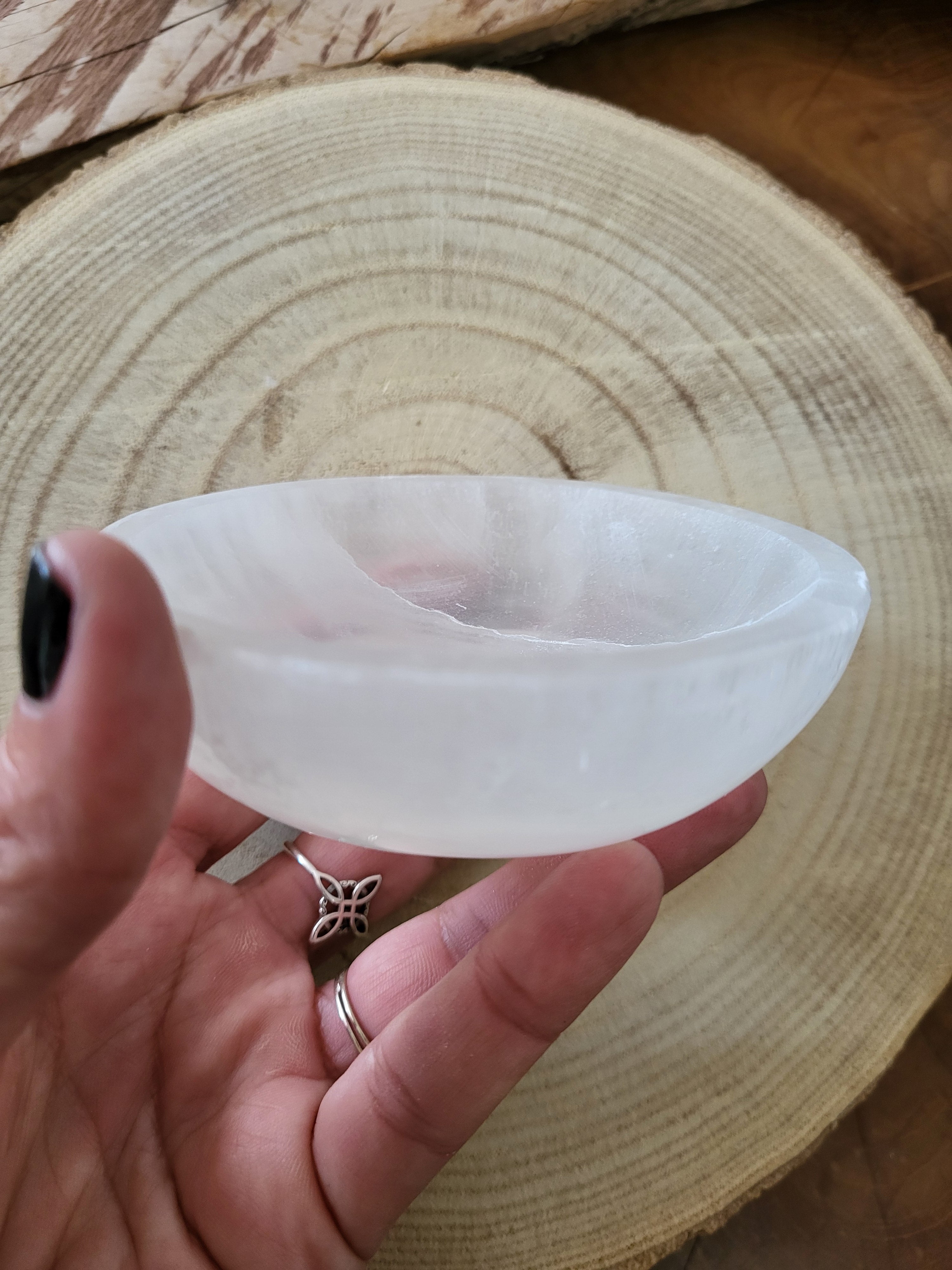 Cuenco de Selenita Oval Liso