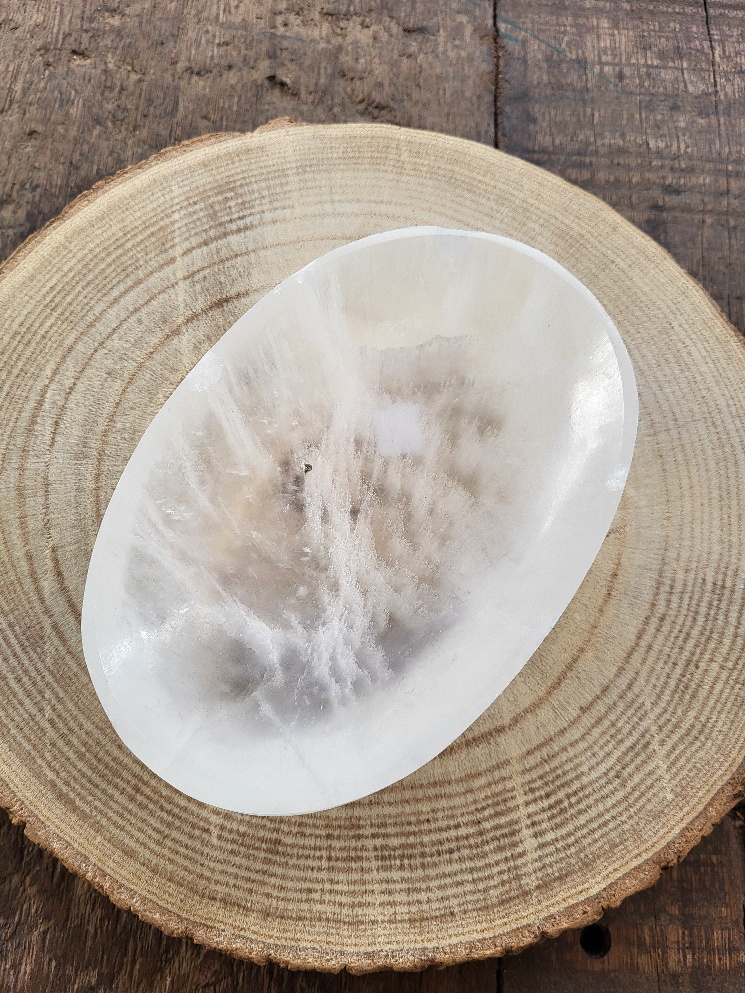 Cuenco de Selenita Oval Liso