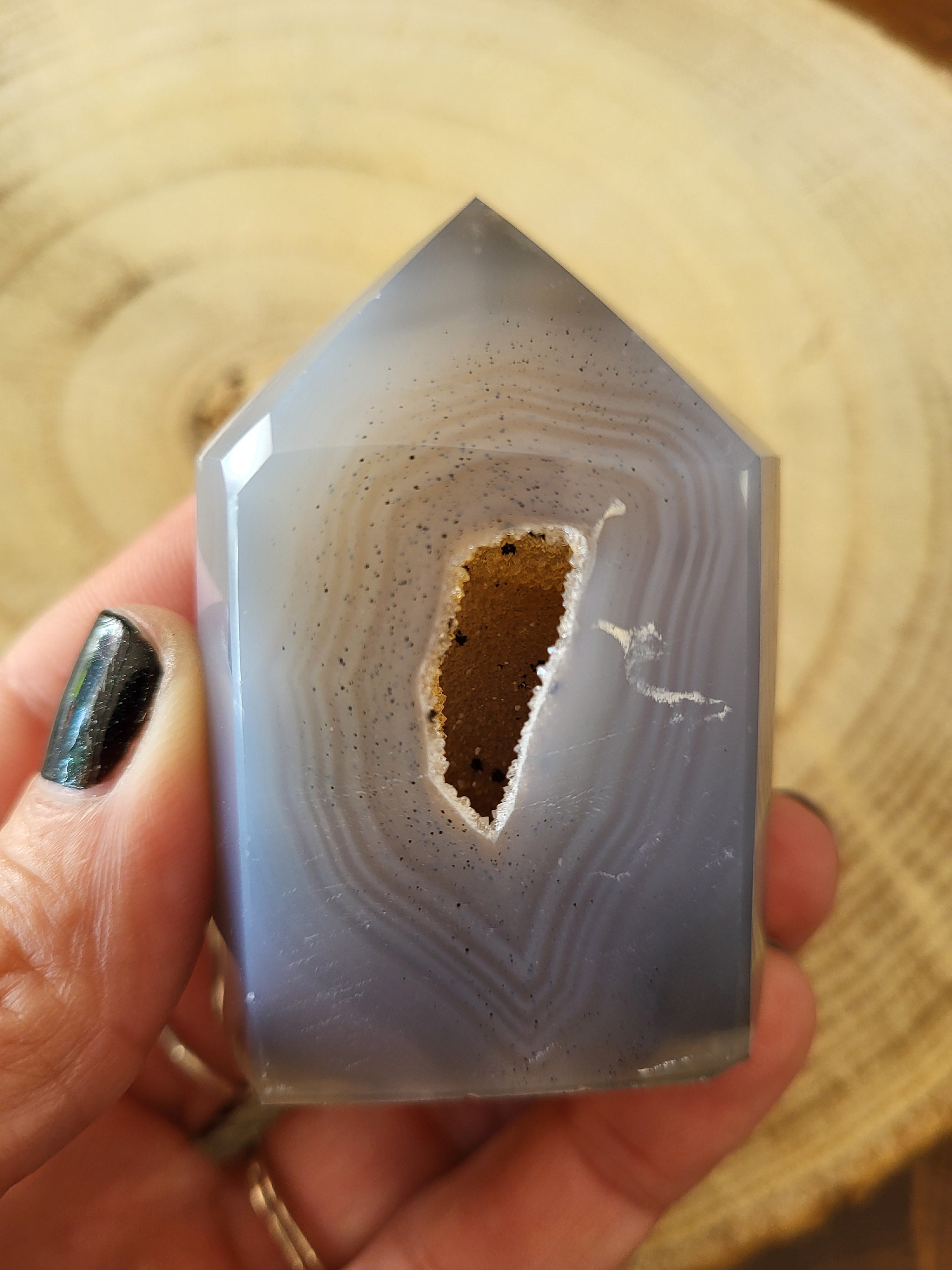 Punta de Ágata Cristalizada Natural