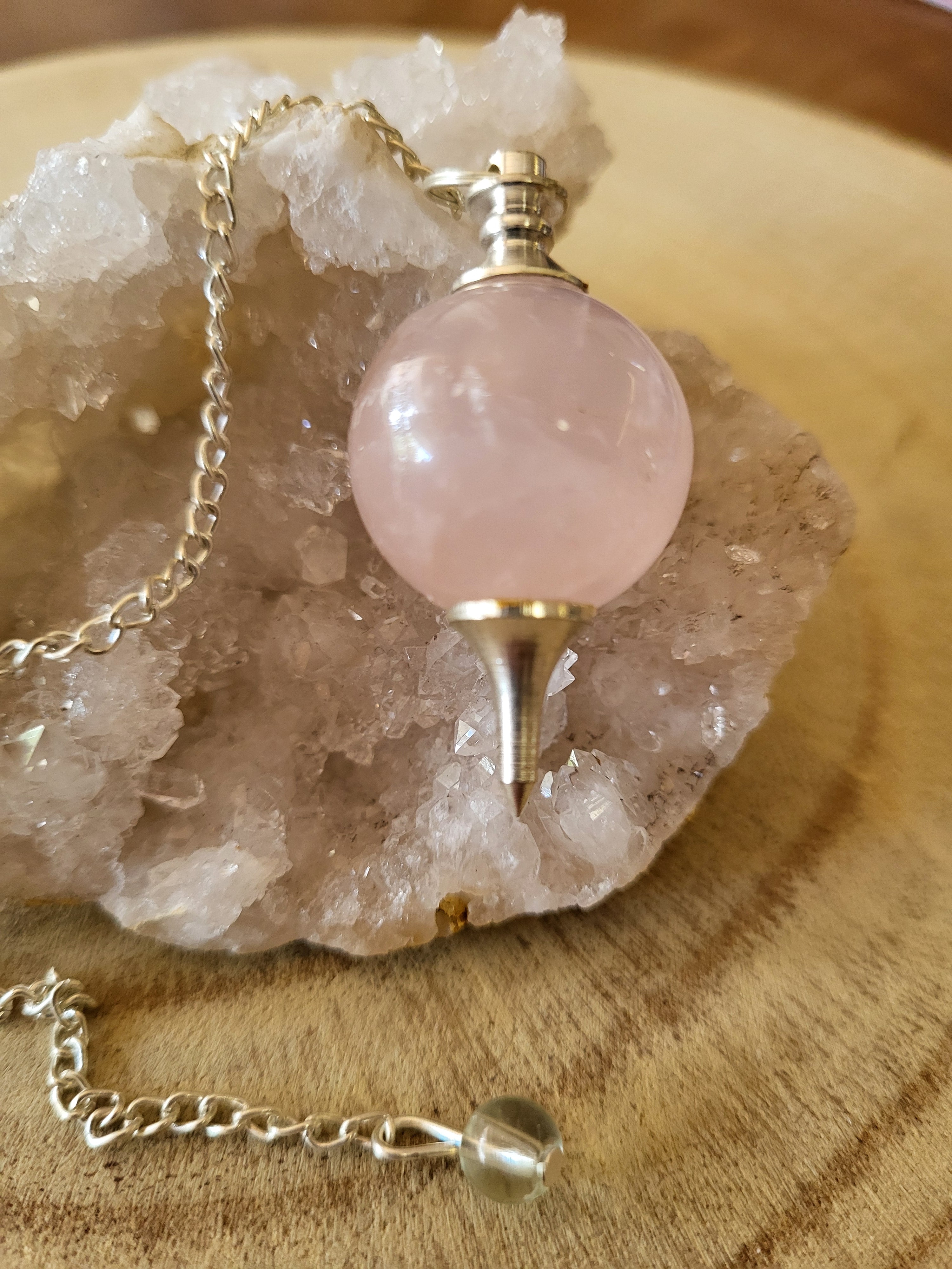 Péndulo de Cuarzo Rosa