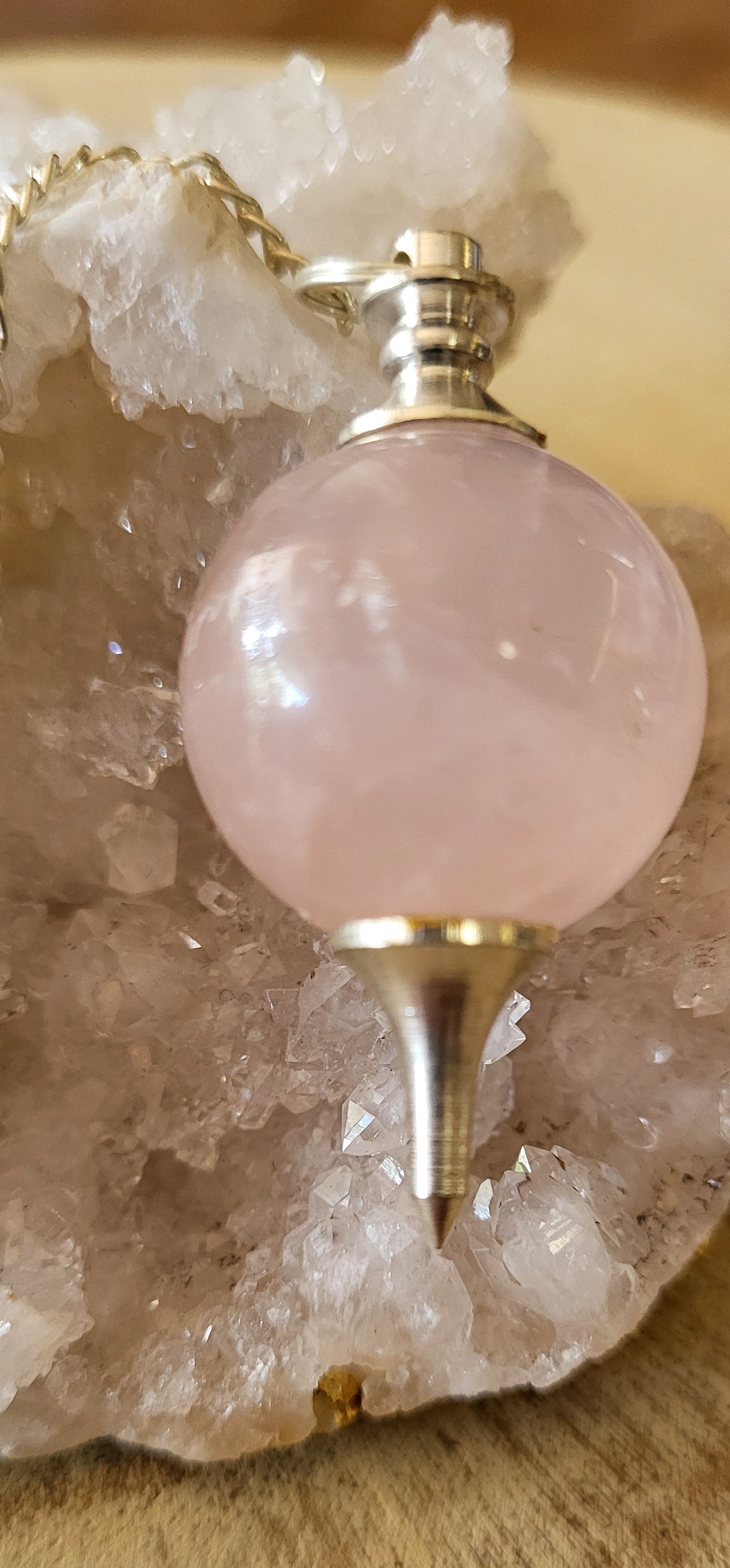 Péndulo de Cuarzo Rosa