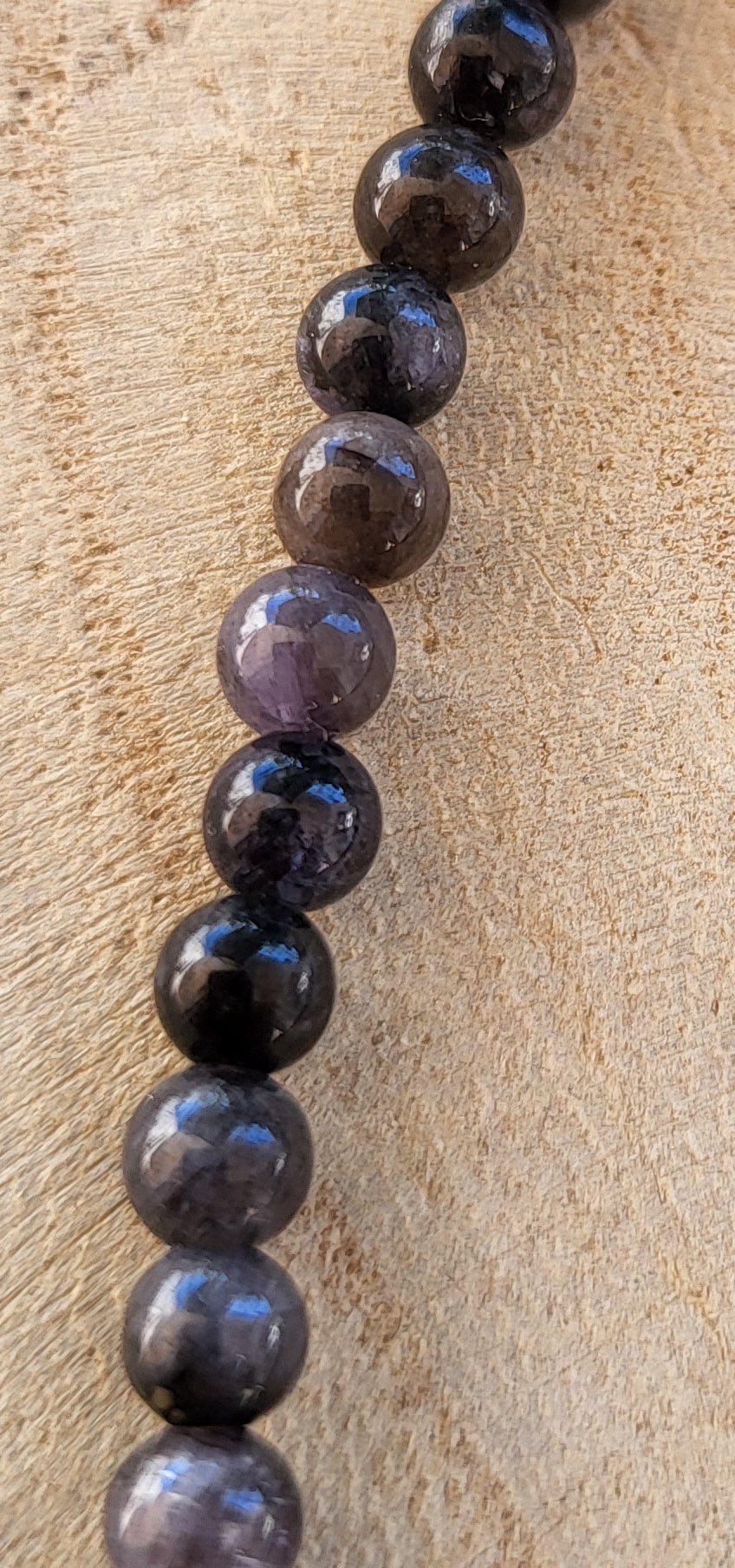 Conjunto de Gargantilla y Pulsera de Cianita Negra Bola 4mm