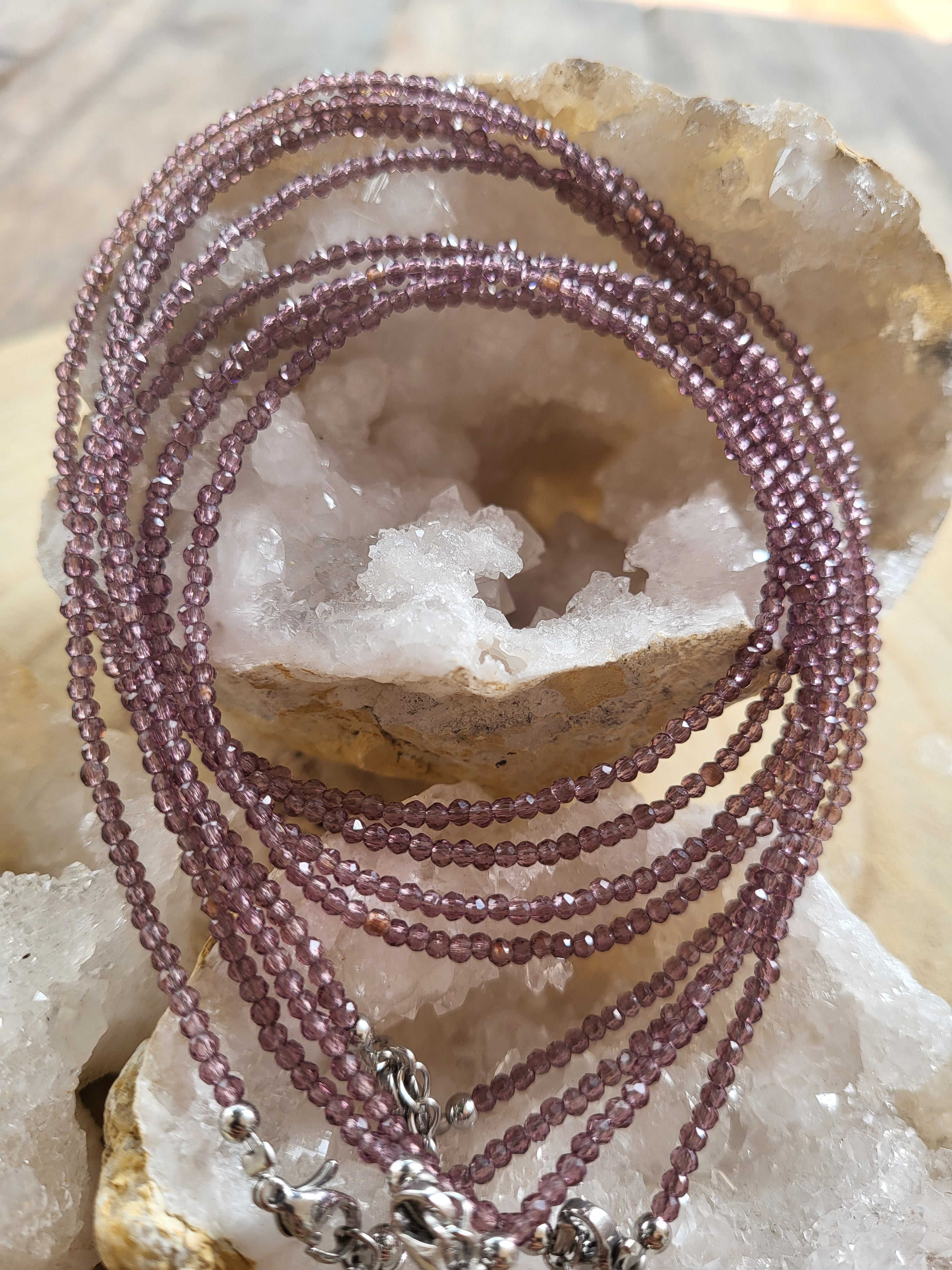 Gargantilla de Jade Púrpura Natural | Sabiduría, Intuición y Elevación Espiritual