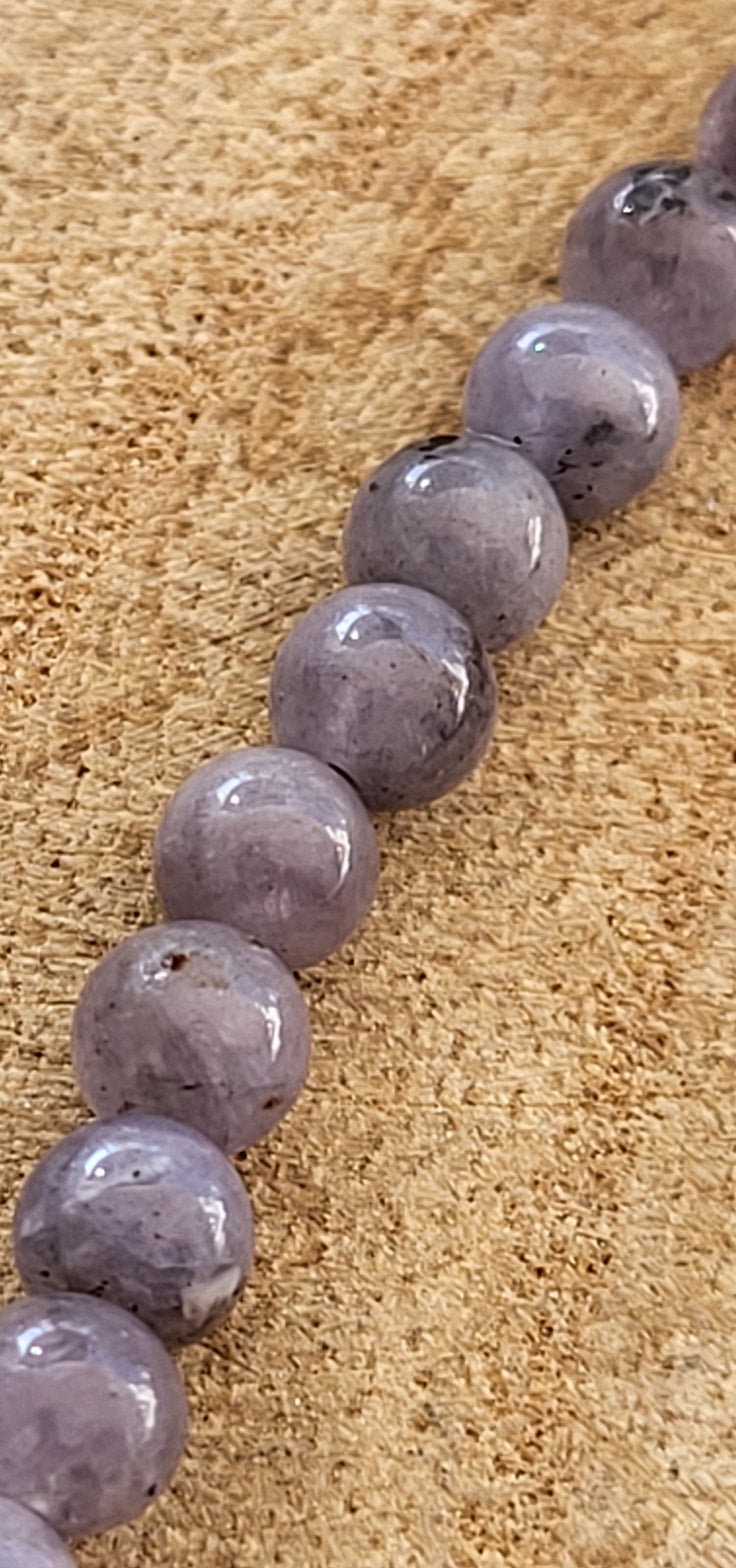 Conjunto de Gargantilla y Pulsera de Cianita Azul Bola 4mm