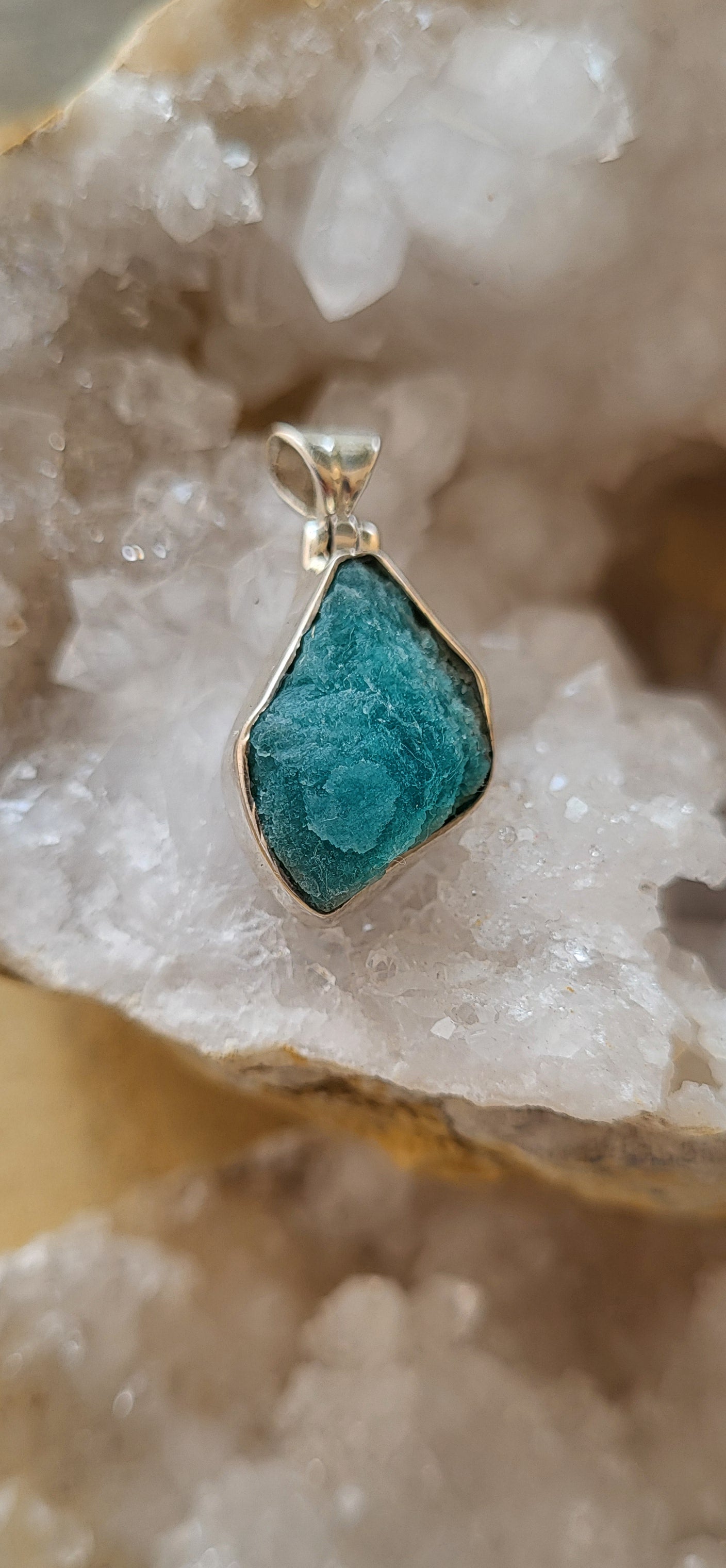 Colgante de Amazonita de Madagascar Natural en Plata