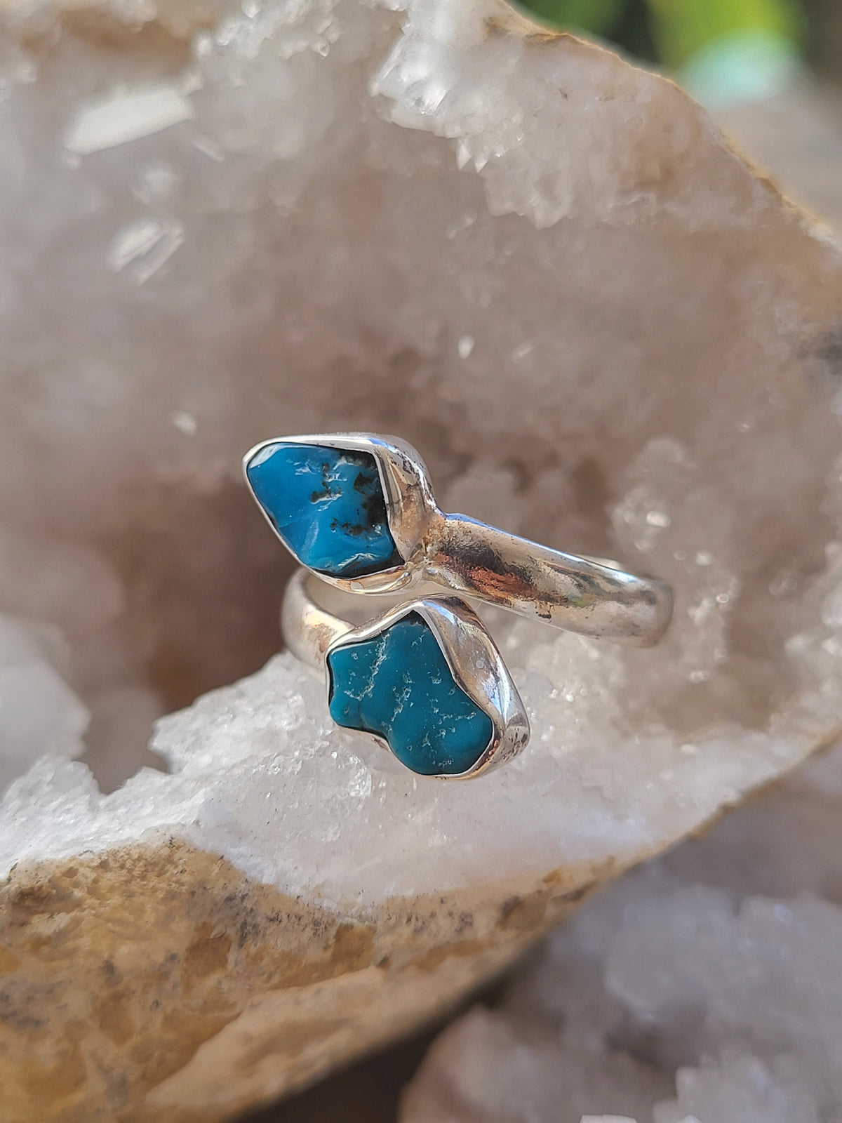 Anillo ajustable de Plata de Ley 925 con Turquesa