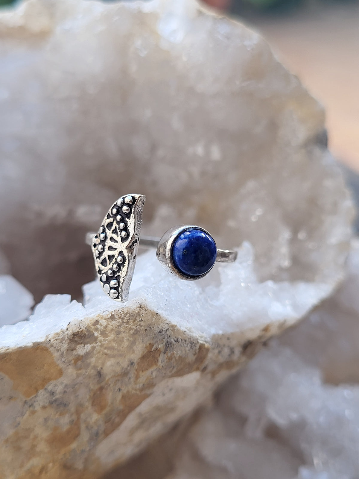 Anillo de Plata de Ley Cola de Sirena con Lapislázuli