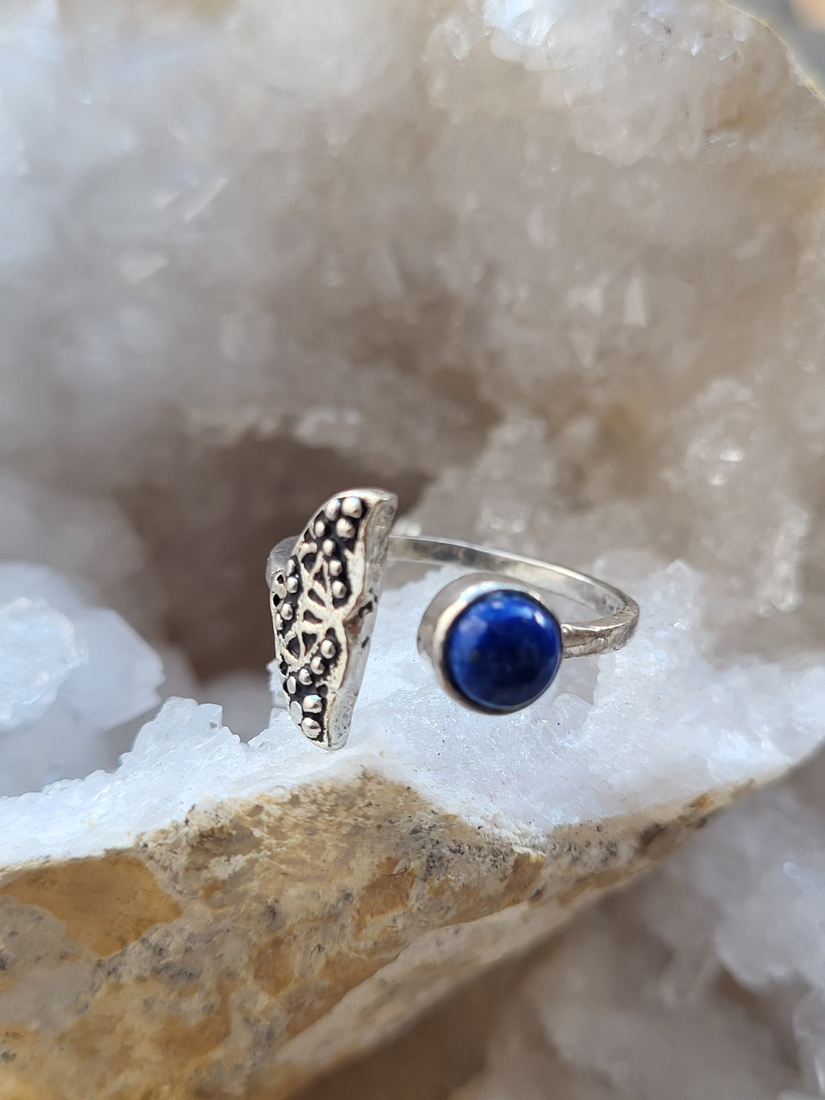 Anillo de Plata de Ley Cola de Sirena con Lapislázuli