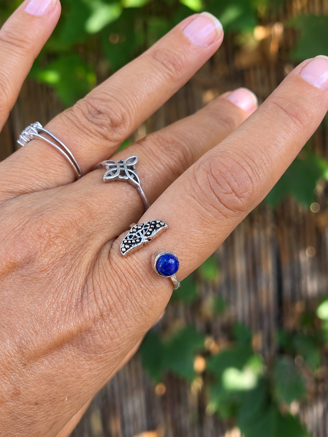 Anillo de Plata de Ley Cola de Sirena con Lapislázuli