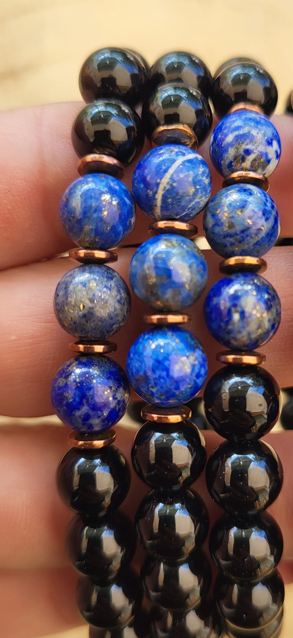 Pulsera de Turmalina y Lapislázuli – Protección, Intuición y Sabiduría Interior