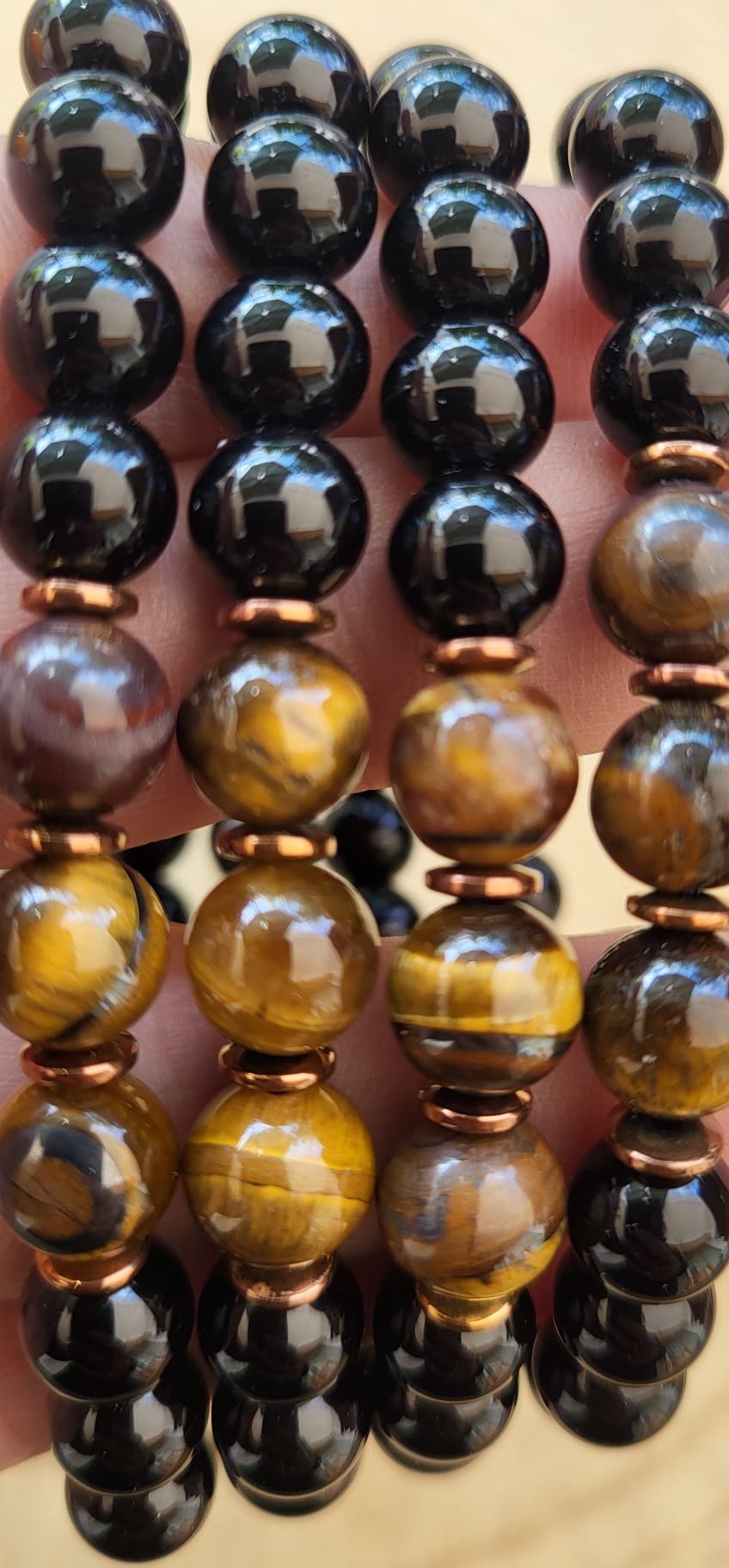 Pulsera de Turmalina y Ojo de Tigre – Protección, Confianza y Claridad Mental