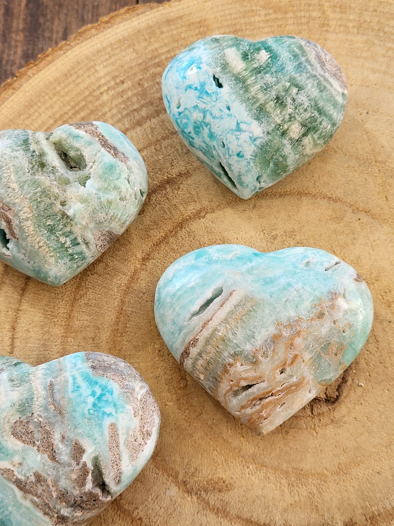 Corazón de Aragonito Azul