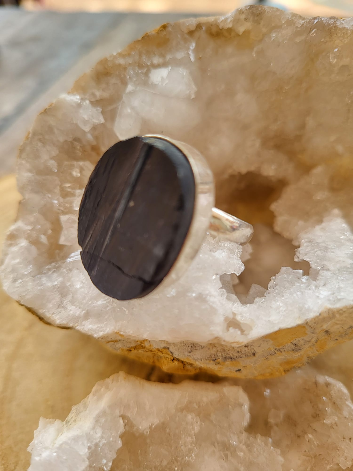 Anillo de Plata germana con Turmalina Natural